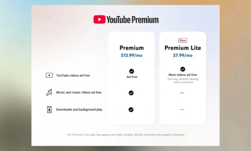 YouTube Premium Lite ra mắt