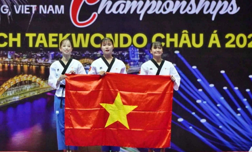 Châu Tuyết Vân và đồng đội giành HCV Giải taekwondo châu Á 2024