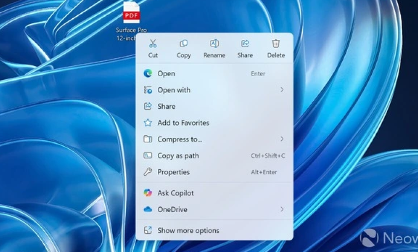 Windows 11 lại thay đổi menu chuột phải khiến người dùng khó chịu
