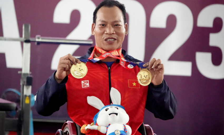 Lực sĩ Lê Văn Công giành vàng ở kỳ Para Games thứ 6 liên tiếp