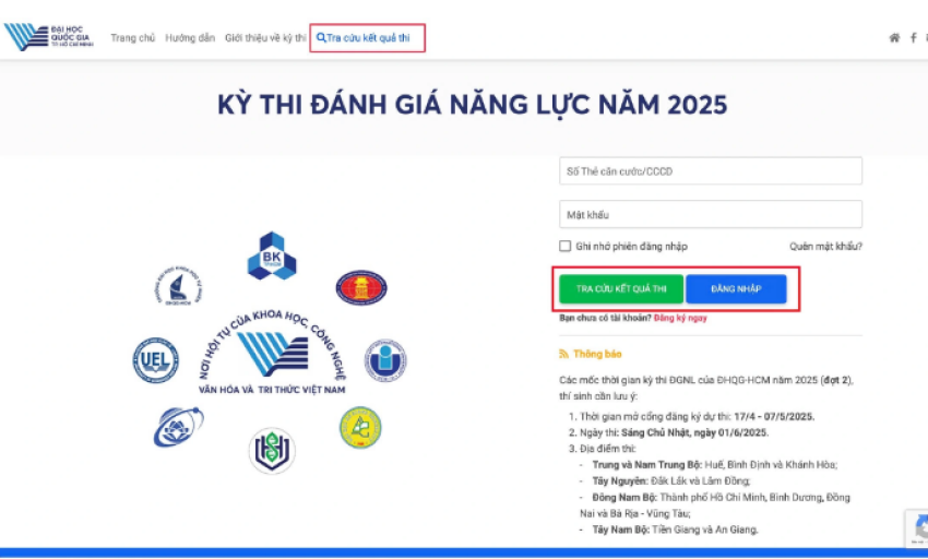 Cổng tra cứu điểm thi năng lực ĐH Quốc gia TP.HCM bị nghẽn nhiều giờ