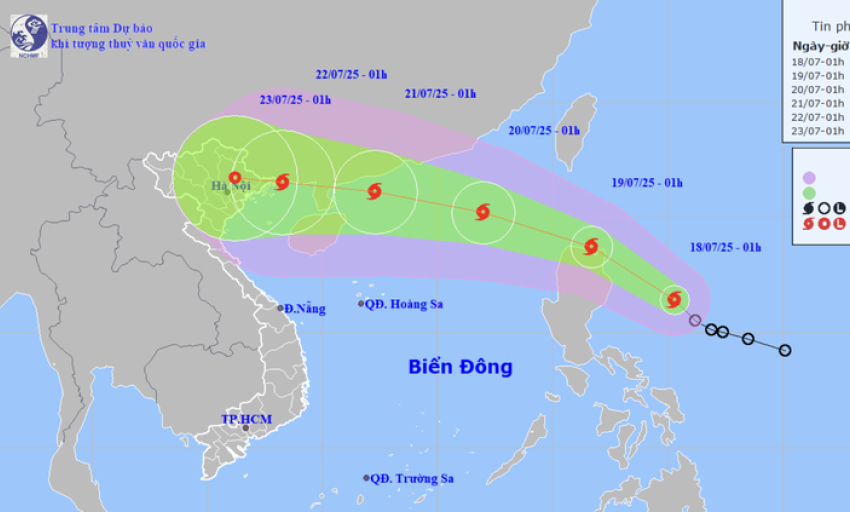 Áp thấp nhiệt đới mạnh lên thành bão Wipha, khả năng vào Biển Đông