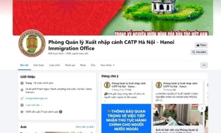 Tiếp nhận thông tin người nước ngoài vi phạm pháp luật về xuất nhập cảnh qua trang Facebook