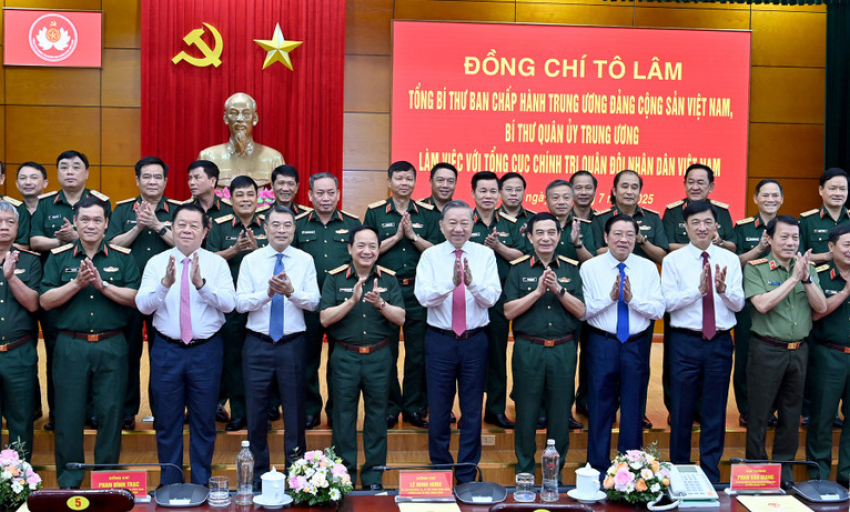 Tổng Bí thư Tô Lâm làm việc với Tổng cục Chính trị Quân đội nhân dân Việt Nam