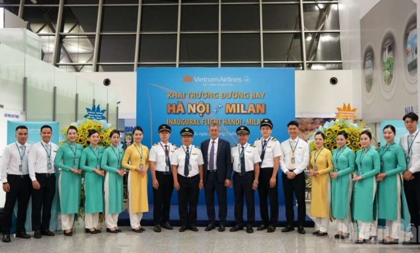 Vietnam Airlines chính thức khai trương đường bay thẳng Hà Nội-Milan