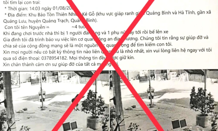 Công an cảnh báo thủ đoạn tung tin thất thiệt bắt cóc trẻ em để kêu gọi từ thiện