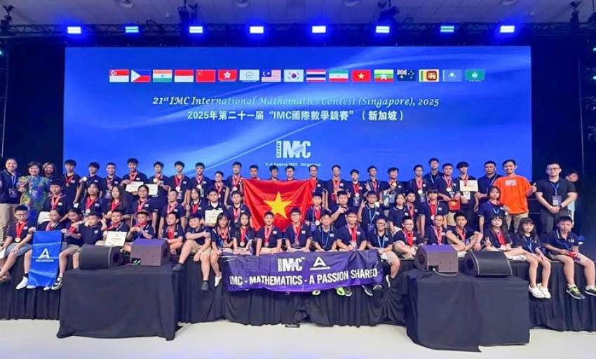 Đoàn học sinh Việt Nam đạt thành tích nổi bật tại Kỳ thi Toán học trẻ quốc tế IMC 2025