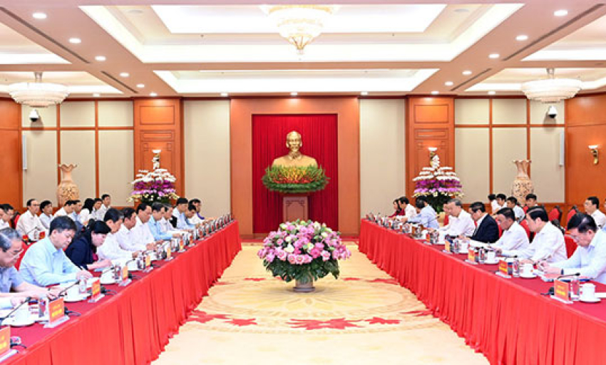 Bộ Chính trị làm việc với Ban Thường vụ Đảng ủy Quốc hội về công tác chuẩn bị Đại hội