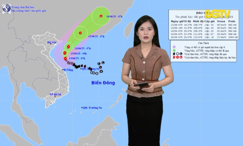 Dự báo thời tiết ngày 13-06-2025