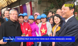 Thường trực Ban Bí thư tặng quà công nhân Bắc Giang