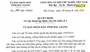 Bắc Giang thành lập Bệnh viện Dã chiến số 1