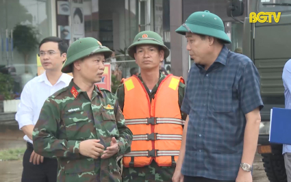Bí thư Tỉnh uỷ kiểm tra ứng phó sau bão số 3 tại Lục Ngạn