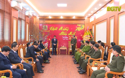 Các đồng chí lãnh đạo tỉnh thăm, chúc tết lực lượng vũ trang