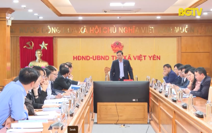 Chủ tịch UBND tỉnh làm việc với thị xã Việt Yên