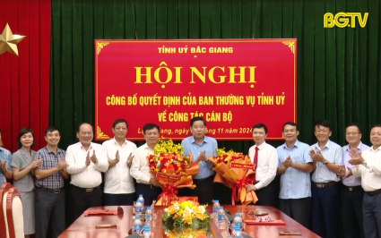 Công bố các quyết định của Ban Thường vụ Tỉnh uỷ về công tác cán bộ 