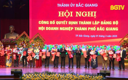 Công bố Quyết định thành lập Đảng bộ Hội doanh nghiệp TP. Bắc Giang
