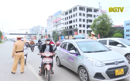 CSGT TP Bắc Giang tăng cường đảm bảo trật tự giao thông dịp giáp Tết 