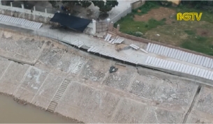 Khắc phục sạt trượt công trình xử lý khẩn cấp sự cố sạt lở bờ sông Lục Nam