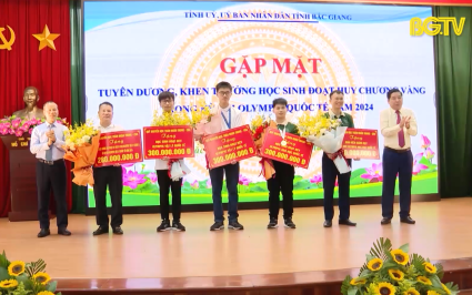 Gặp mặt khen thưởng học sinh đoạt Huy chương Vàng trong kỳ thi Olympic quốc tế năm 2024