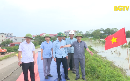 Khẩn trương khắc phục các sự cố nứt đê, sạt lở núi tại Hiệp Hòa 
