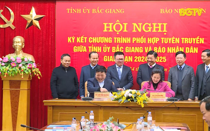 Ký kết phối hợp tuyên truyền giữa Tỉnh uỷ Bắc Giang và Báo Nhân dân