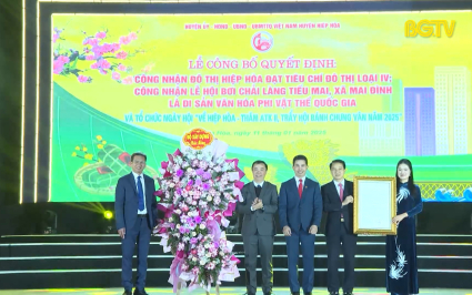 Lễ công bố Hiệp Hòa đạt chuẩn tiêu chí đô thị loại IV