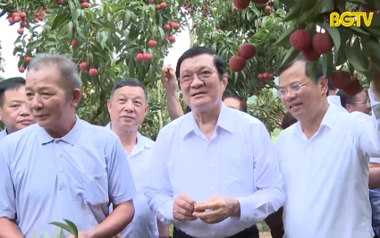 Nguyên Chủ tịch nước Trương Tấn Sang về thăm tỉnh Bắc Giang năm 2023