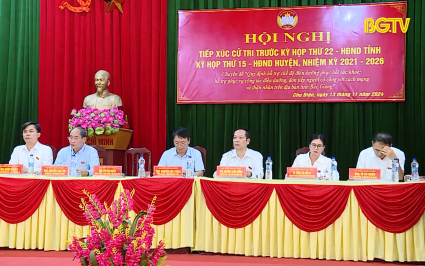 Phó Chủ tịch HĐND tỉnh Nghiêm Xuân Hưởng tiếp xúc cử tri tại huyện Lục Nam