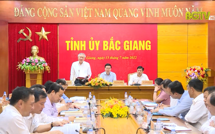 Thường trực Ban Bí thư làm việc tại Bắc Giang