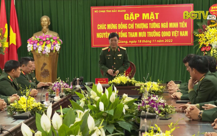 Thượng tướng Ngô Minh Tiến thăm Bộ CHQS tỉnh Bắc Giang