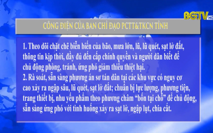 Tin bão khẩn cấp cơn bão số 2 và công điện của Ban chỉ đạo PCTT&TKCN tỉnh