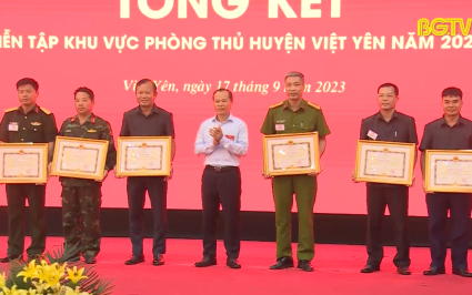 Tổng kết diễn tập khu vực phòng thủ huyện Việt Yên năm 2023 