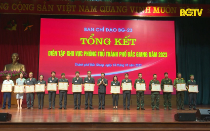 Tổng kết diễn tập khu vực phòng thủ thành phố Bắc Giang 2023