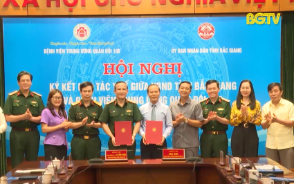 UBND tỉnh Bắc Giang ký kết hợp tác về phát triển y tế với  Bệnh viện Trung ương Quân đội 108